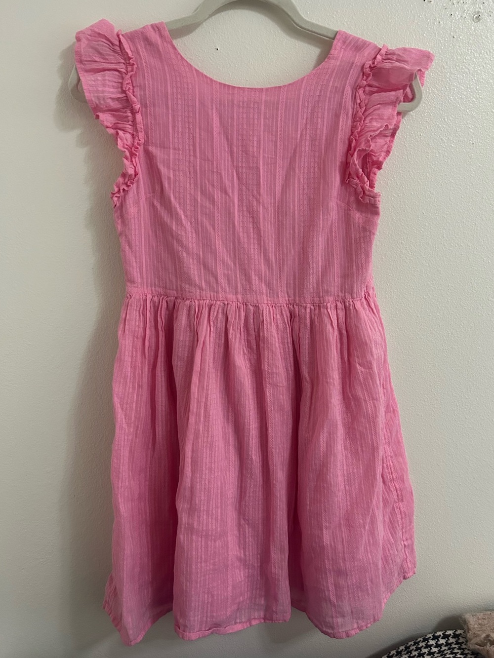 Crewcuts bubblegum pink button back 100% cotton dress